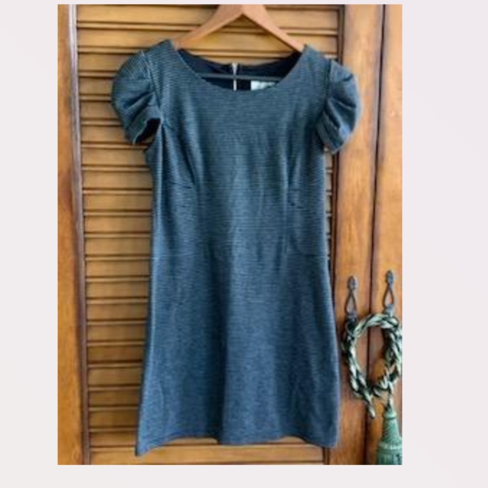 Sweet Storm Stripe Black and Gray Zipper Dress Size L